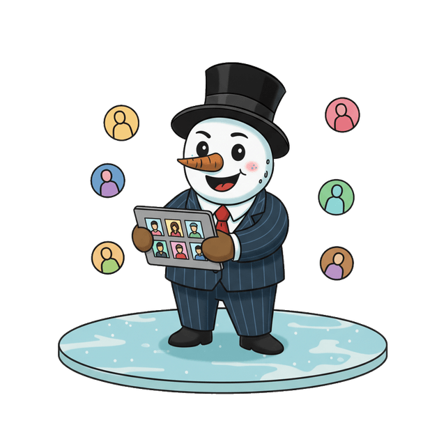 Снеговик берёт рутину на себя круглосуточно